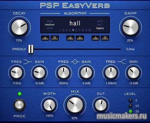 PSPaudioware - PSP EasyVerb 2.0.1 VST, VST3, AAX x64