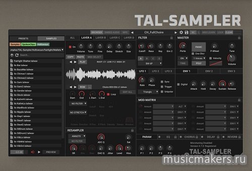 TAL Software - TAL-Sampler v4.8.6 AXX, VST2, VST3, CLAP x64 [R2R]